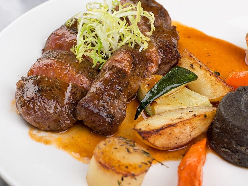 Beef bottom round, cooked