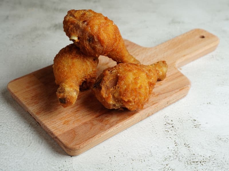 Chicken drumstick, cooked