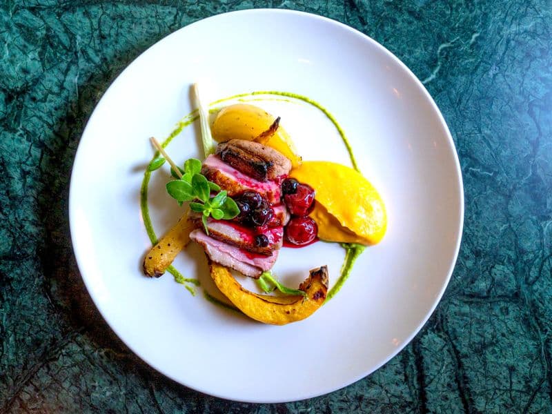 Duck breast, cooked
