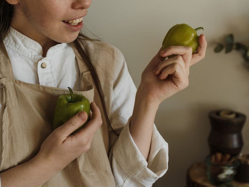 Bell pepper, green, cooked