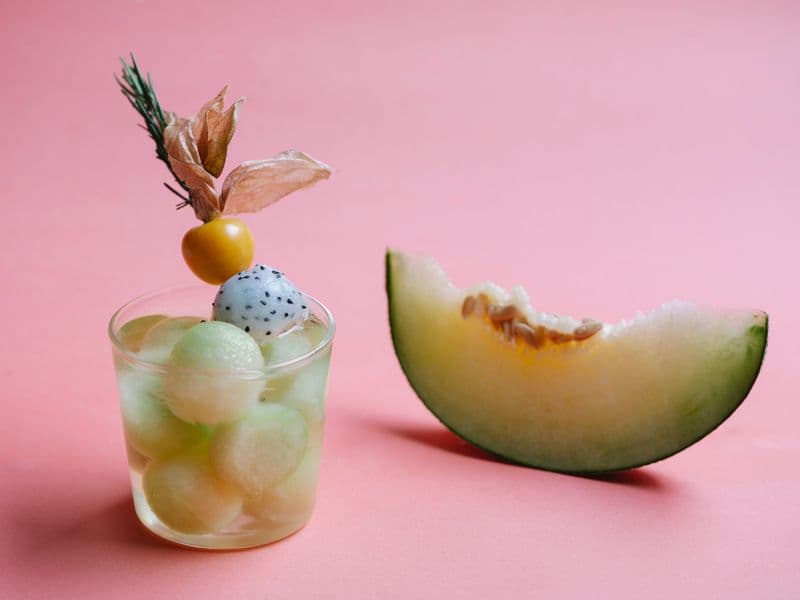 Melon balls, frozen
