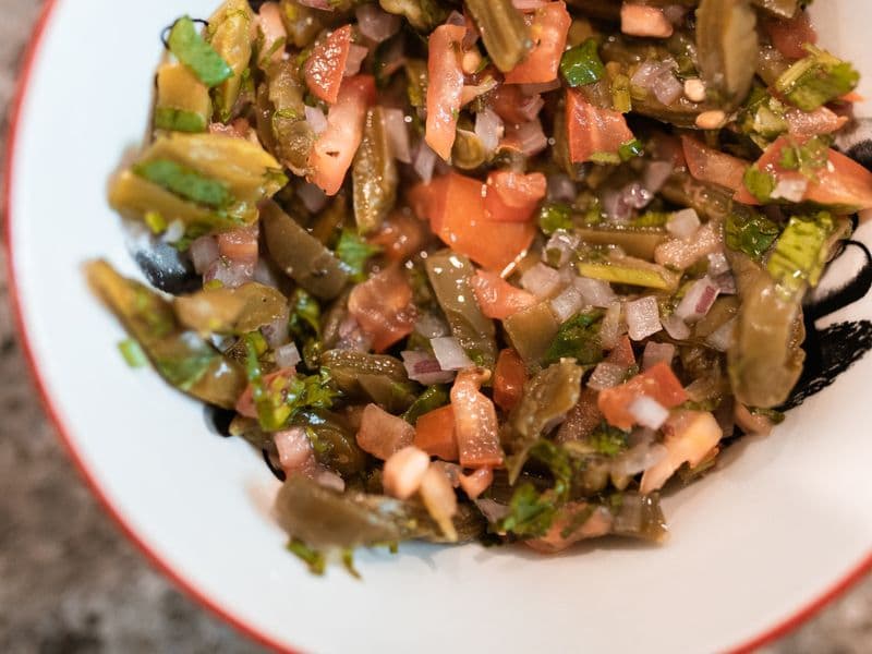 Nopales (cactus pads), cooked