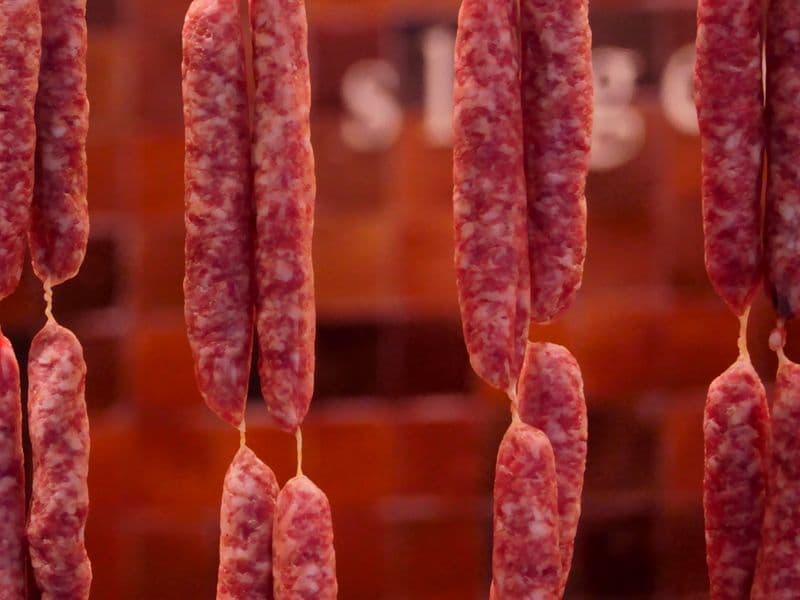 Pork sausage, cooked
