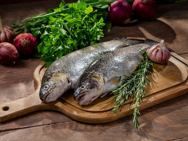 Rainbow trout, cooked