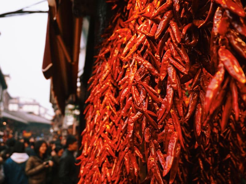 Red chili peppers, raw
