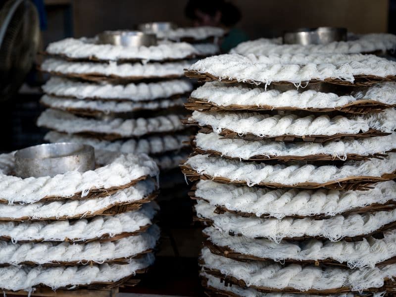 Rice noodles, cooked