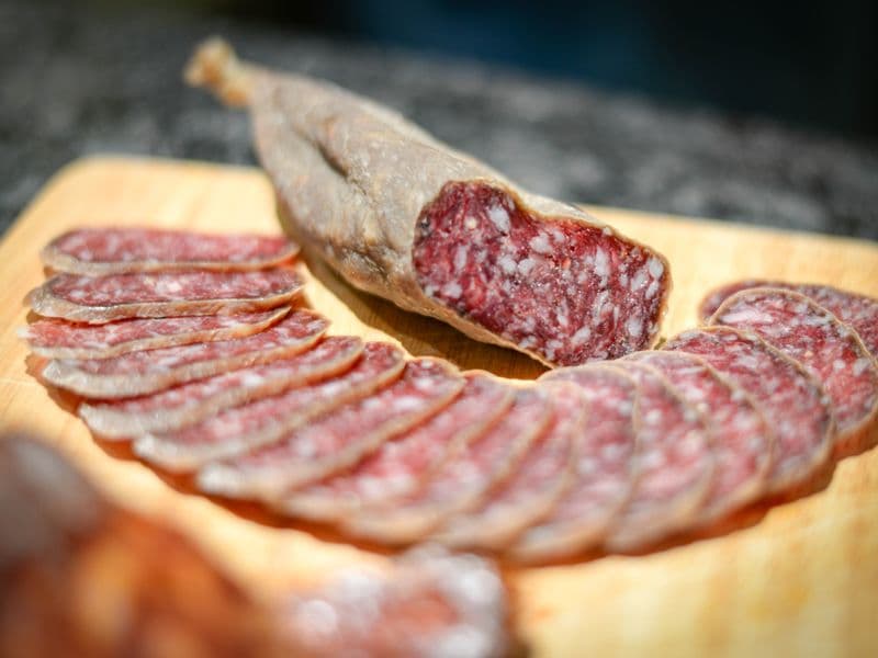 Beef salami, cooked