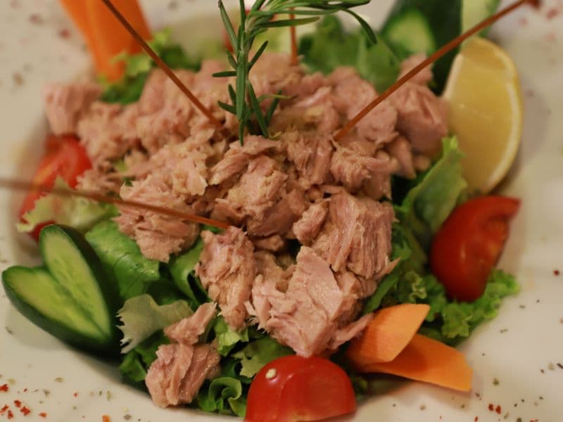 Skipjack tuna, cooked