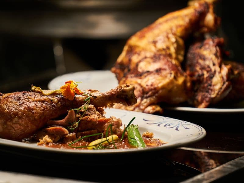 Turkey drumstick, cooked