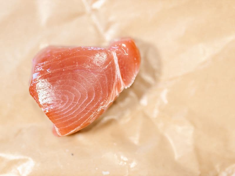 Yellowfin tuna, cooked