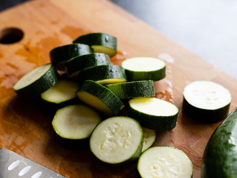 Zucchini, frozen, cooked